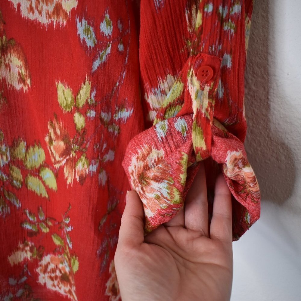Pendleton Floral Blouse Sz XL 100% Cotton Peasant Cottagecore Whimsygoth - Picture 6 of 15